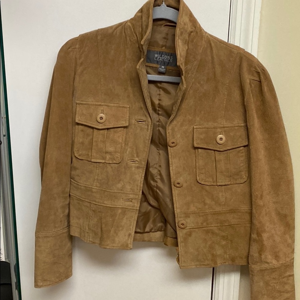 Tan waist length Wilson Leather suede jacket